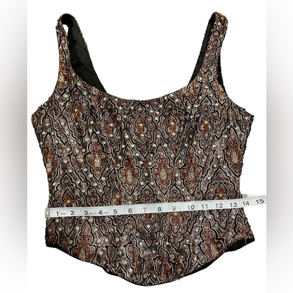 Vintage GiGi Clark Hook & Eye Closure Hand Beaded Silk Corset - Picture 7 of 12